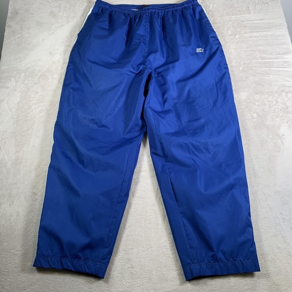 Vintage Starter Track Pants Mens XL Blue Mesh Lined Zip Ankle Athletic Stripe - Picture 1 of 15